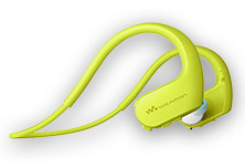 vízálló Sony MP3-lejátszó, fülhallgató